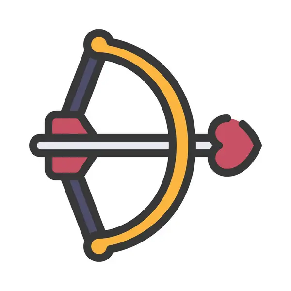 Cupid Bow Web Icon Vector Illustration — Stock Vector