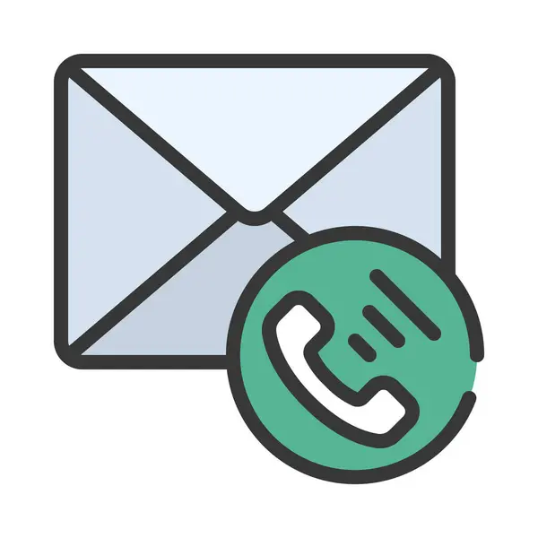 Email Contatto Icona Isolata Sfondo Bianco — Vettoriale Stock