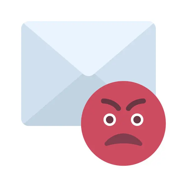 Email Angry Emoji Isolated Icon White Background — Vector de stock