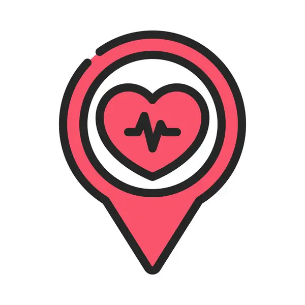 Herzschlag Symbol Einfache Stilsymbol Vektorillustration Herzfrequenz — Stockvektor