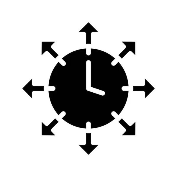 Icono Subcontratación Tiempo Sobre Fondo Blanco — Archivo Imágenes Vectoriales