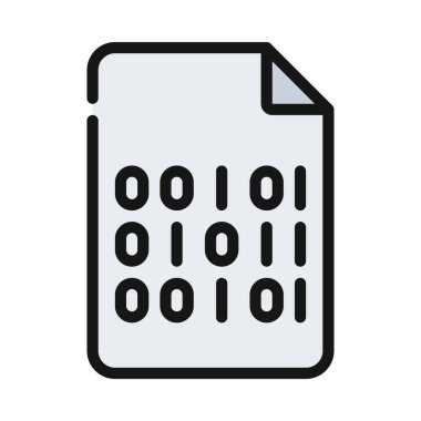  İkili Dosya simgesi, vektör illüstrasyonu