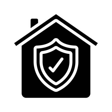 Ev koruma simgesi, vektör çizim 