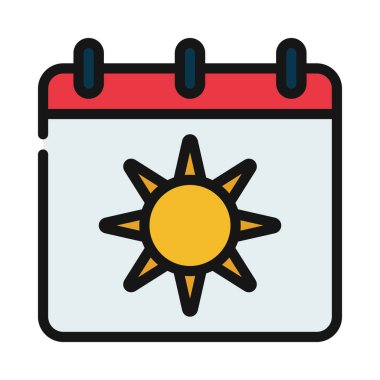 Tatil takvimi tarih simgesi, vektör illüstrasyonu