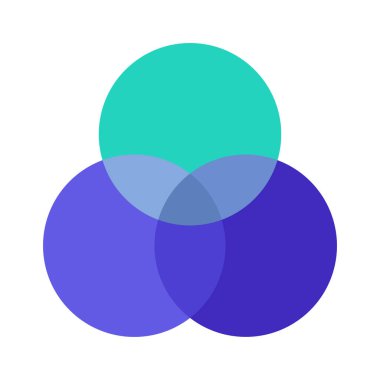 Üst üste binen Çemberler simge vektör illüstrasyon tasarımı