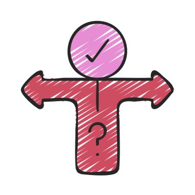 Geliştirilmiş Karar Simge vektör illüstrasyon tasarımı