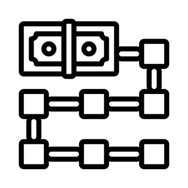 Finans Blockchain ikon vektör illüstrasyonu 