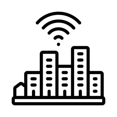 Smart City simge vektör çizimi tasarımı