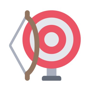 okçuluk düz simgesi, vektör illüstrasyonu 