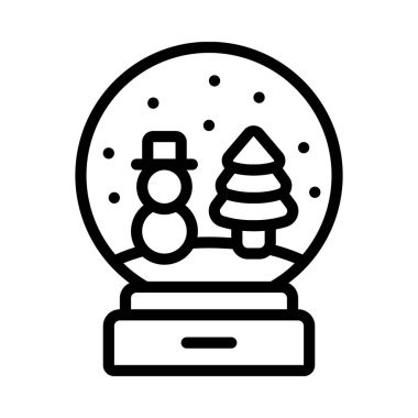 Kardan adamla Noel kar küresi, vektör illüstrasyon tasarımı