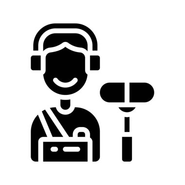 Ses Mühendisi simgesi vektör çizimi tasarımı