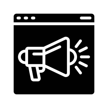 Web sitesi pazarlama simgesi, vektör illüstrasyonu basit tasarım