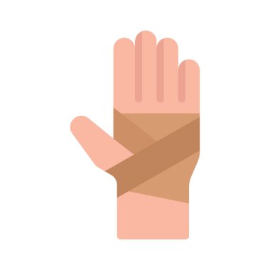 El Bandajlar düz simge, vektör illüstrasyonu 