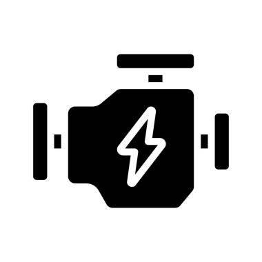 Elektrik Motor simgesi, vektör illüstrasyonu       