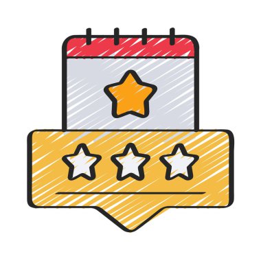 Yıldızlı müşteri gözden geçirme simgesi, vektör illüstrasyonu basit tasarım