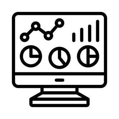 Bilgisayar Veri Paneli simgesi, vektör illüstrasyonu 