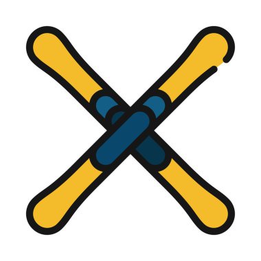 Kar Kayağı web simgesi vektör çizimi