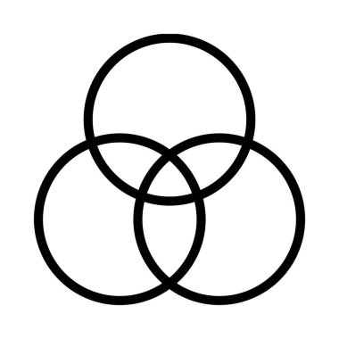 Üst üste binen Çemberler simge vektör illüstrasyon tasarımı