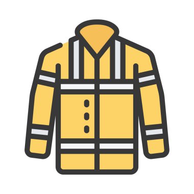 Yüksek Vis Jacket düz simgesi, vektör illüstrasyonu 