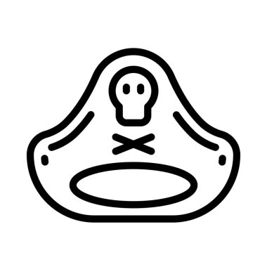 Korsanlar Şapka simgesi, vektör illüstrasyonu 