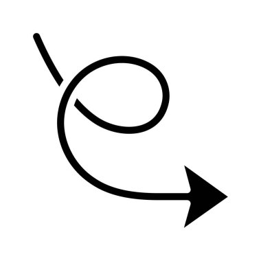 Curly Loop Arrow web simgesi vektör çizimi