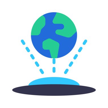 Dünya gezegeni simgesi, vektör illüstrasyonu basit tasarım