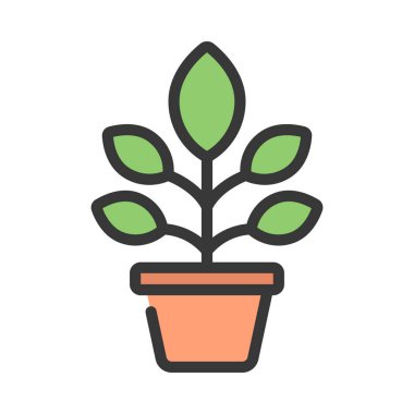 Orkide Bitki simgesi, vektör illüstrasyonu