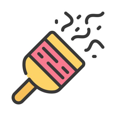 Doğum günü ikonu, çizgi tarzı. Parti Patlatıcı