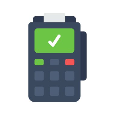 Ödeme Terminali Tam simgesi, vektör illüstrasyonu basit tasarım