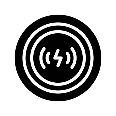 Kablosuz Şarj Ağı simgesi, vektör illüstrasyonu            