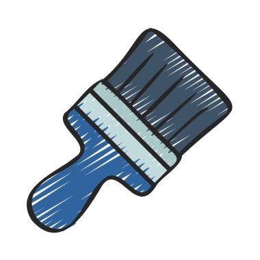 Fırça düz ikon vektör illüstrasyonunu boya 