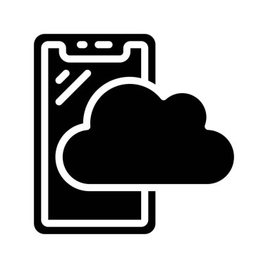 Telefon Bulutu Simgesi, Vektör İllüstrasyonu