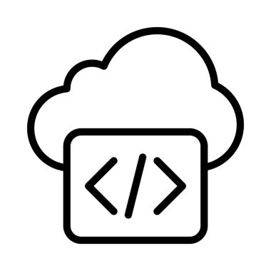 Bulut Kodu Simgesi, Vektör İllüstrasyonu