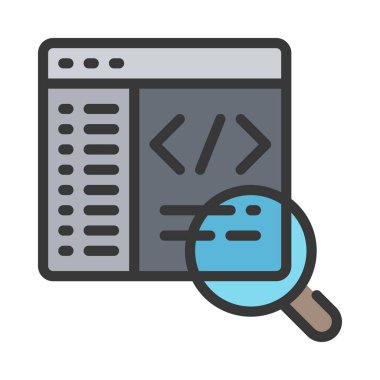 Kod Denetim Ağı simgesi, vektör illüstrasyonu                                