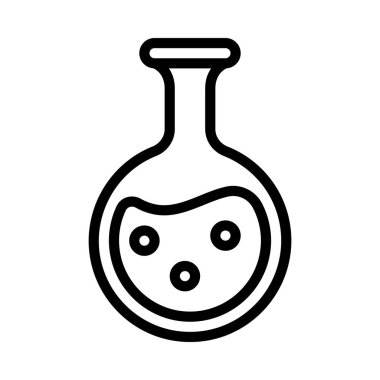 Çember Şekilli Beaker düz simgesi, vektör illüstrasyonu 