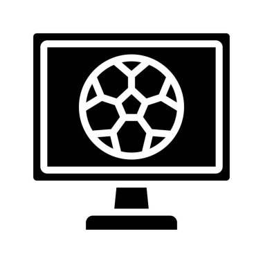 Futbol Filmi düz simgesi, vektör illüstrasyonu 