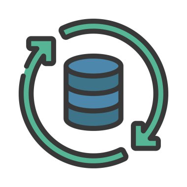 Veri Eşzamanlama simgesi, vektör illüstrasyonu   