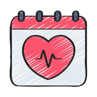 Sağlık Takvimi simgesi, vektör illüstrasyonu 