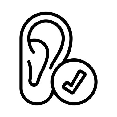 İyi İşiten düz simge, vektör illüstrasyonu 