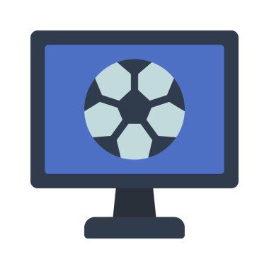 Futbol Filmi düz simgesi, vektör illüstrasyonu 