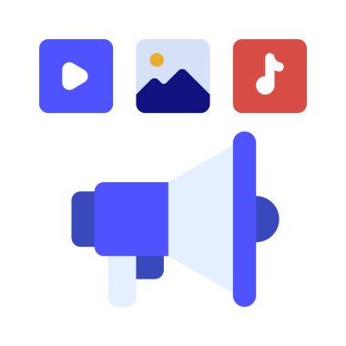 Sosyal Medya Pazarlama Web simgesi, vektör illüstrasyonu                     