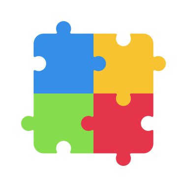 Yapboz parçaları simgesi. Web için basit bulmaca parçaları vektör simgesi çizimi