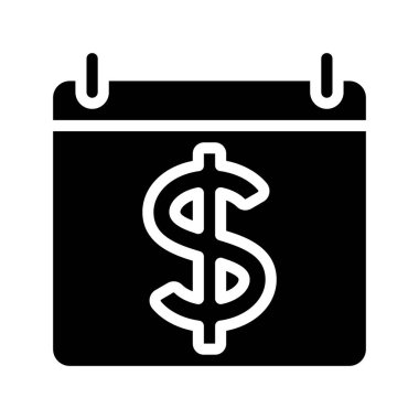 Para takvimi tarih simgesi, vektör illüstrasyonu
