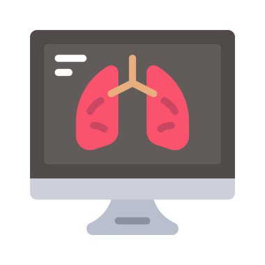 Ciğerlerin simge vektör illüstrasyon tasarımını çalış