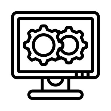 Bilgisayar Yapılandırma simgesi, vektör illüstrasyonu 