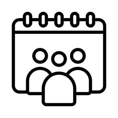 Grup Takvim simgesi, vektör illüstrasyonu 