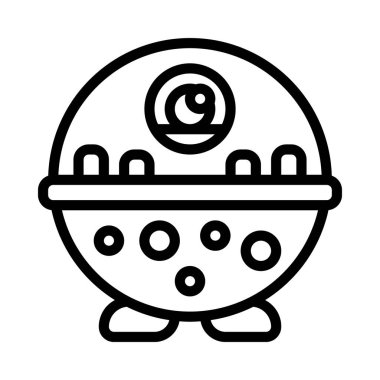 Beyaz arkaplanda canavar tasarımı vektör çizimi 