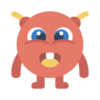 Beyaz arkaplanda canavar tasarımı vektör çizimi 