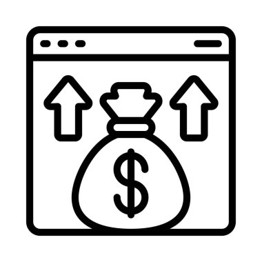 Gelir web simgesi vektör illüstrasyonu