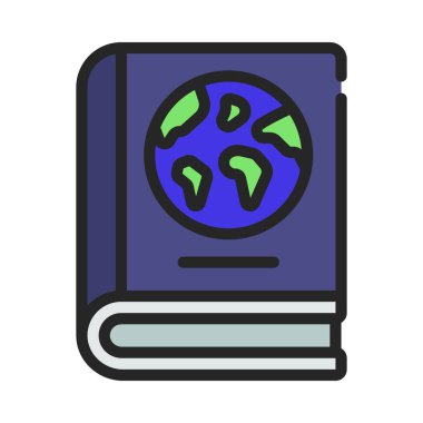 Dünya Kitabı simgesi, vektör illüstrasyonu